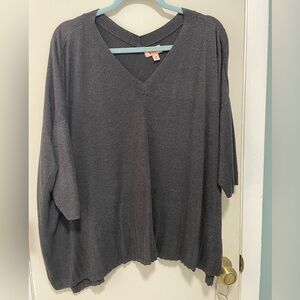 EVRI Women's Charcoal V-Neck Sweatshirt